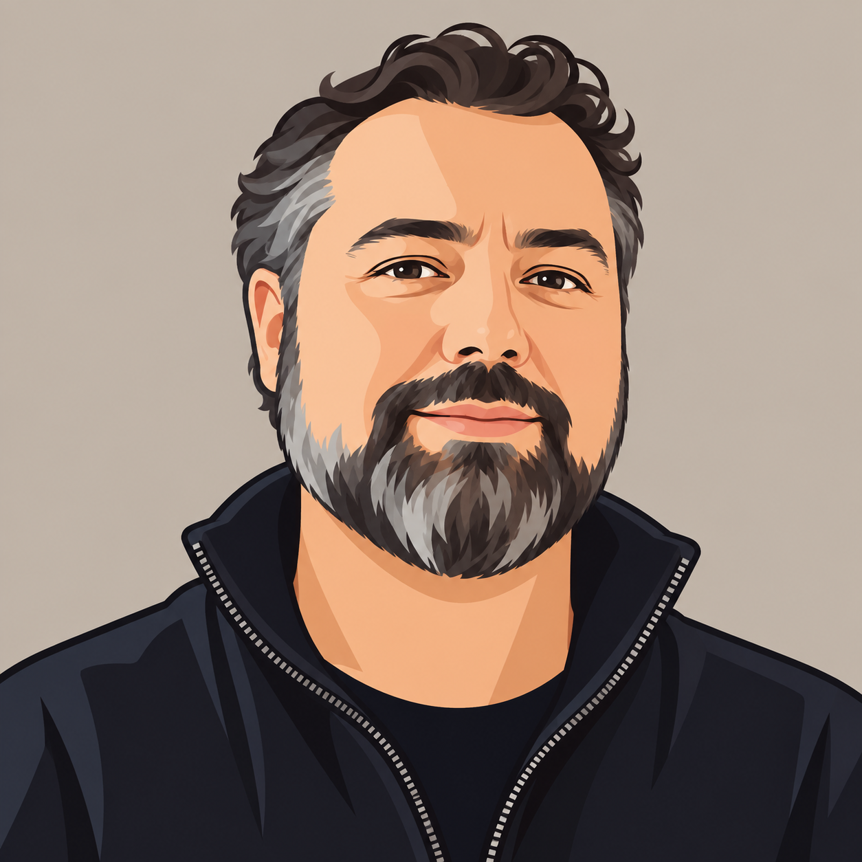 Cartoon illustration of Brett Smith